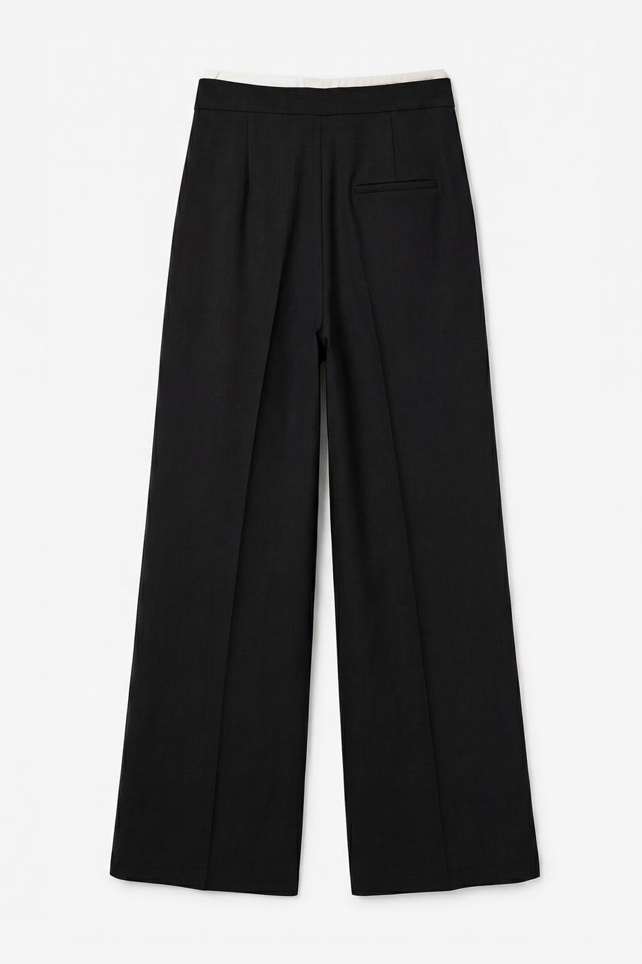 Double Waistband Trousers Black