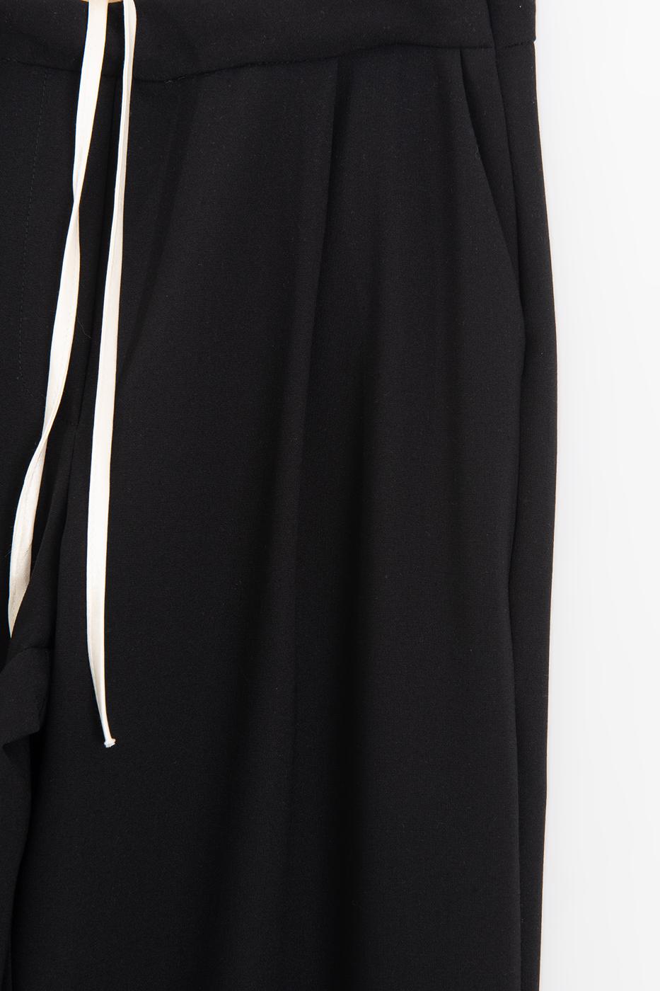 Double Waistband Trousers Black