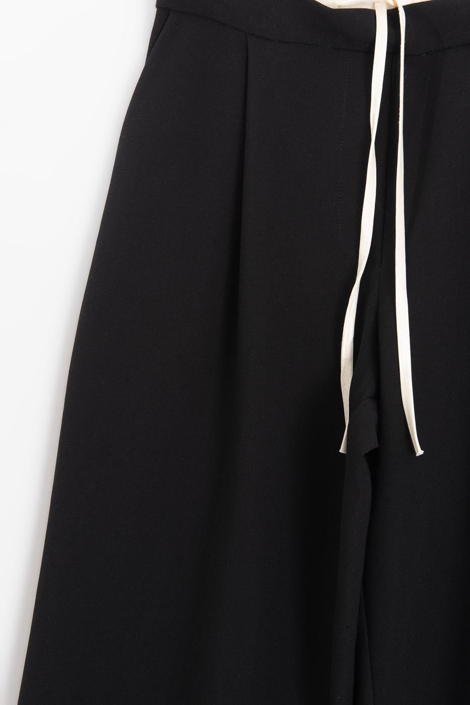 Double Waistband Trousers Black