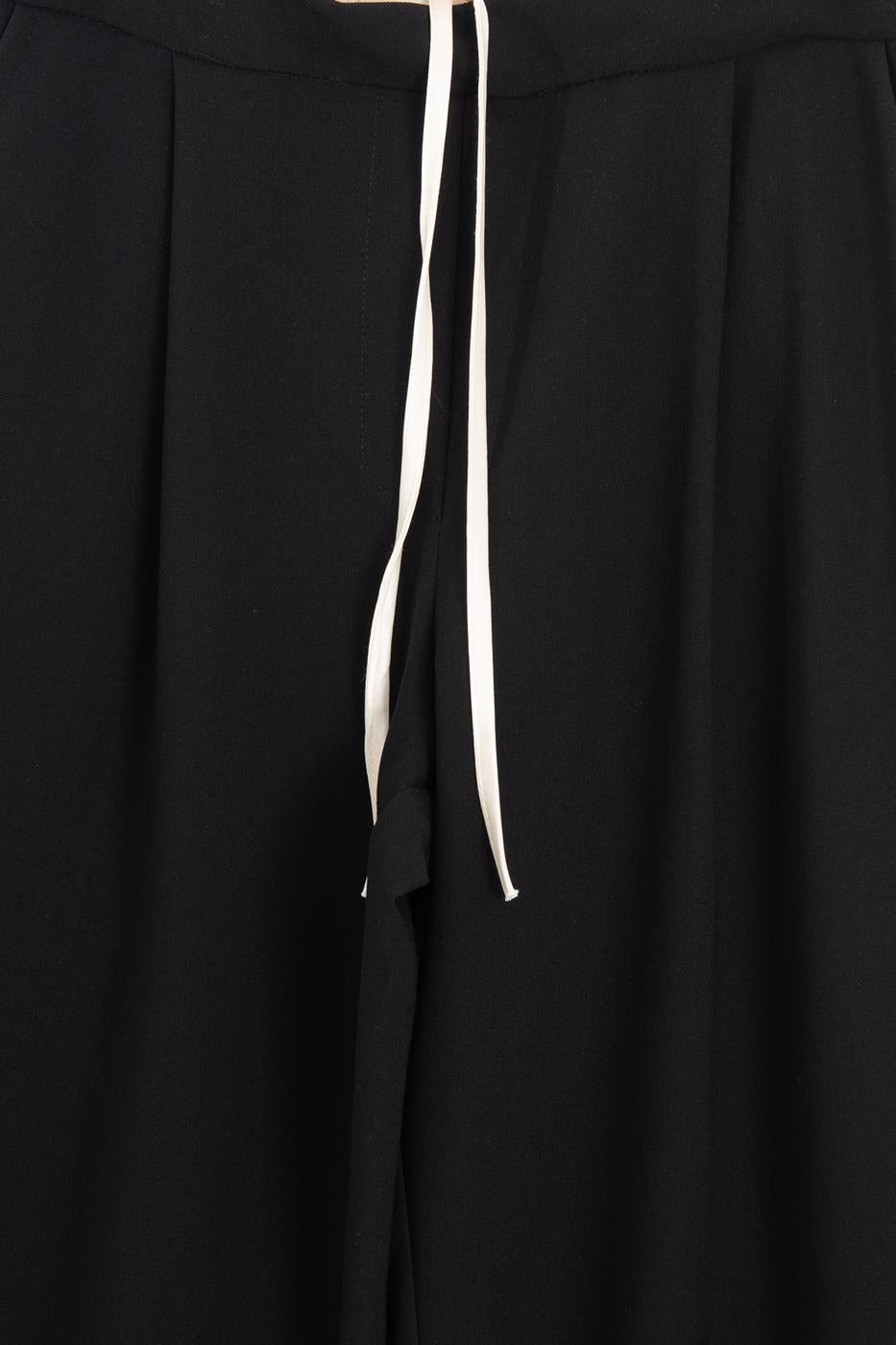 Double Waistband Trousers Black