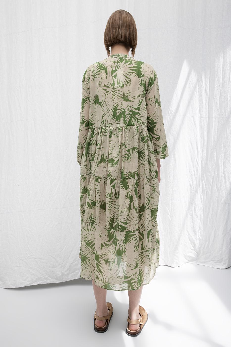 Cotton Patterned Midi Dress