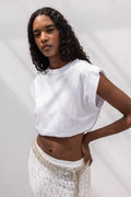 Crop Balloon T-shirt White