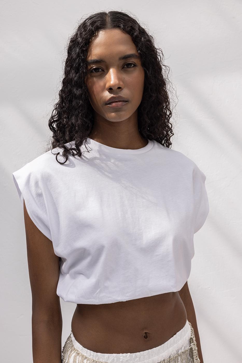 Crop Balloon T-shirt White