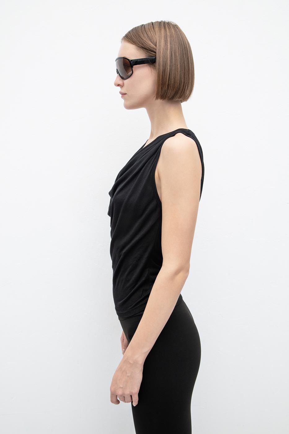 Ruffle Collar Blouse Black
