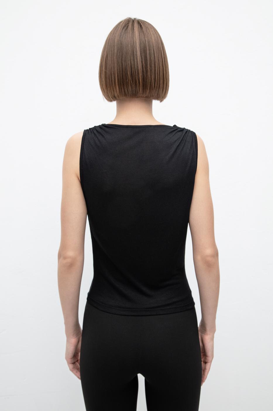 Ruffle Collar Blouse Black
