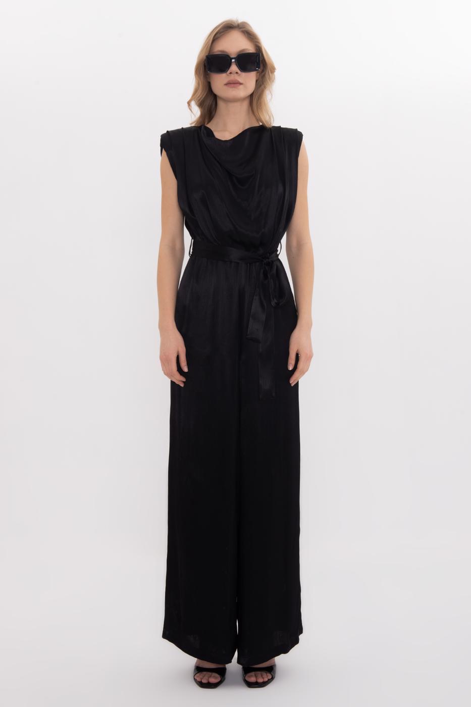 Sleeveless Jumpsuit with V-Neck