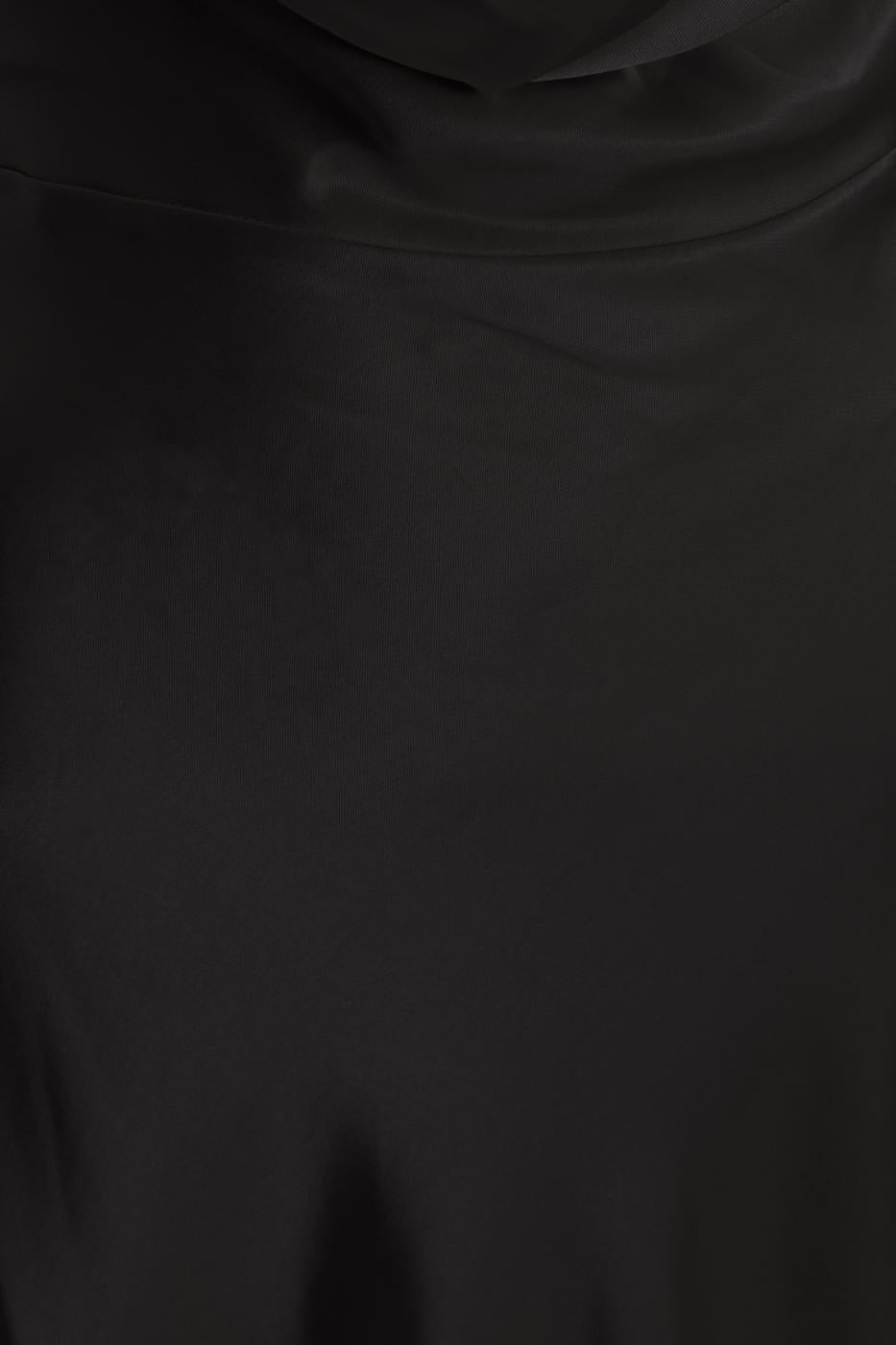 Cowl Neck Maxi Satin Dress Black
