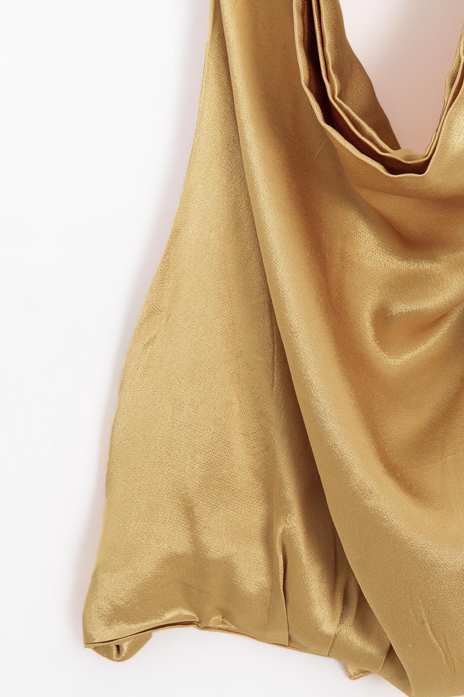V-neck satin blouse Gold