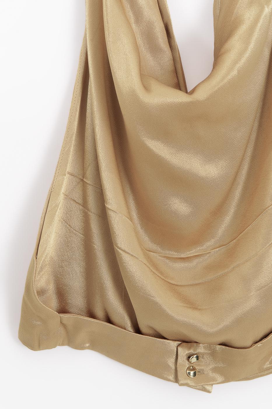 V-neck satin blouse Mıxed