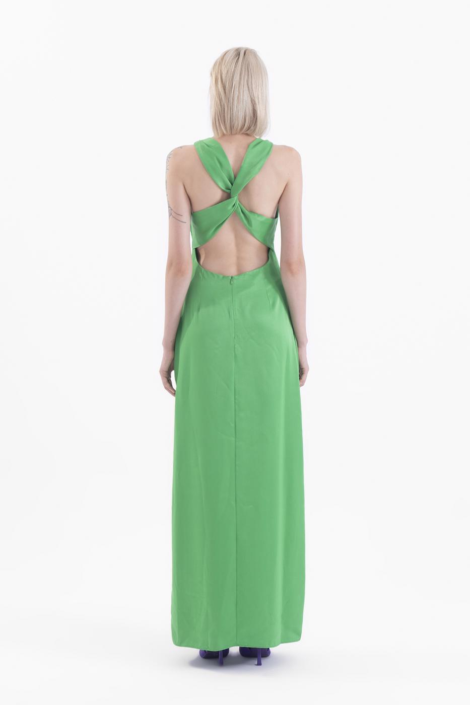 Cowlneck maxi dress with slit