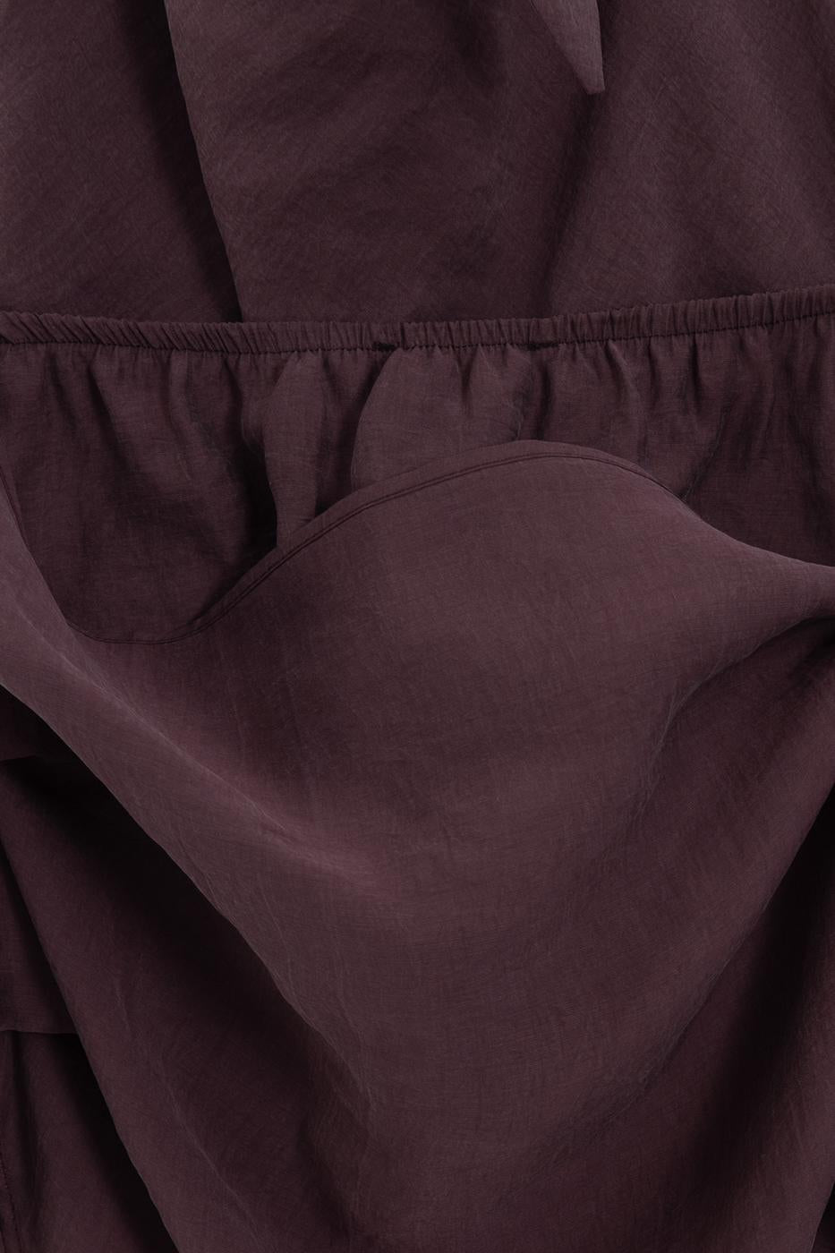V-neck tie-up Modal Blouse Purple