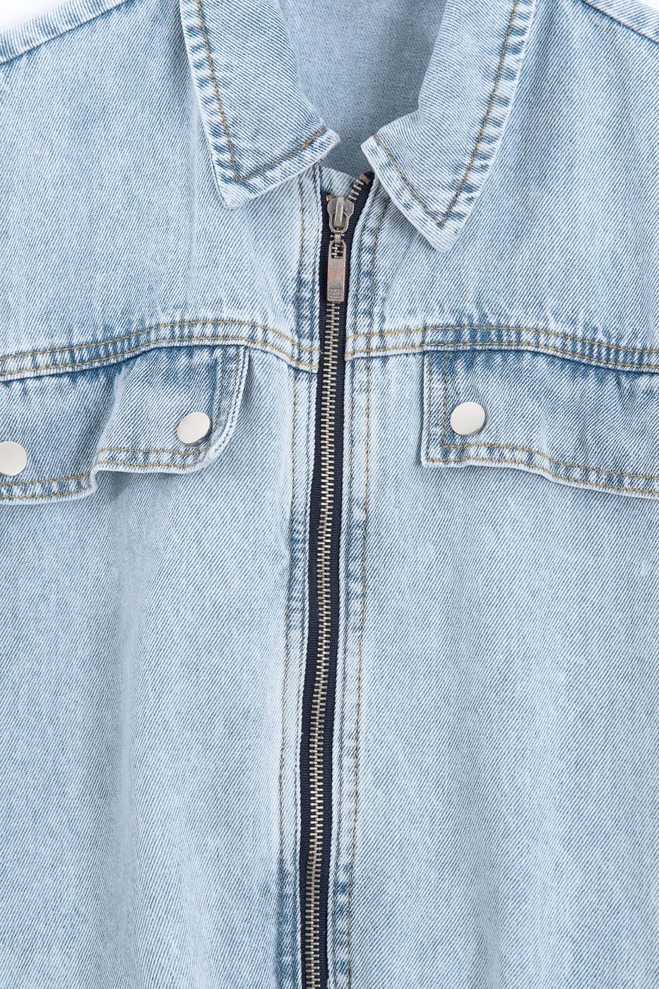 Denim Pocket Puffer Vest Navy