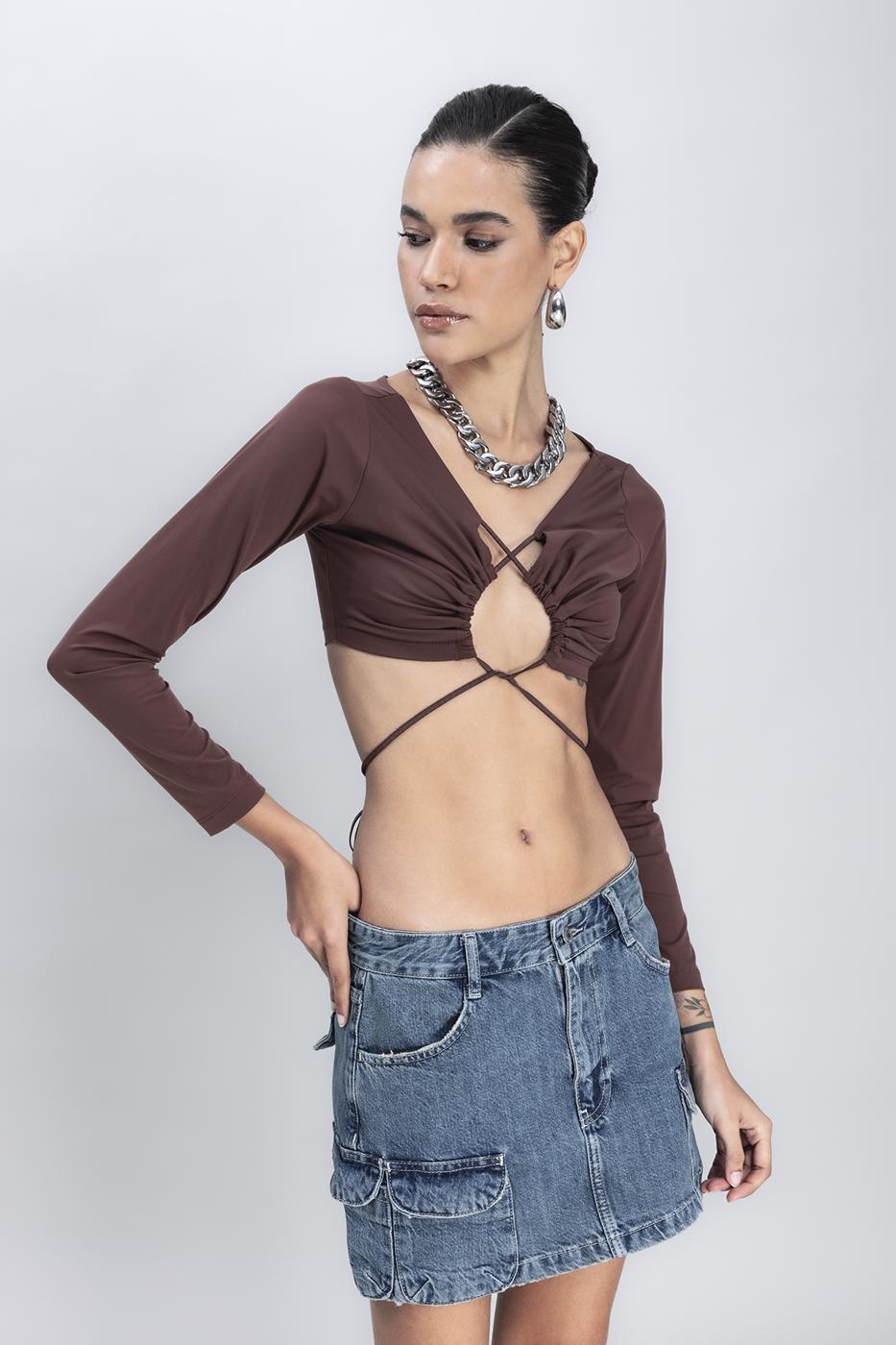 Denim Cargo Skirt