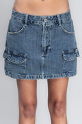 Denim Cargo Skirt