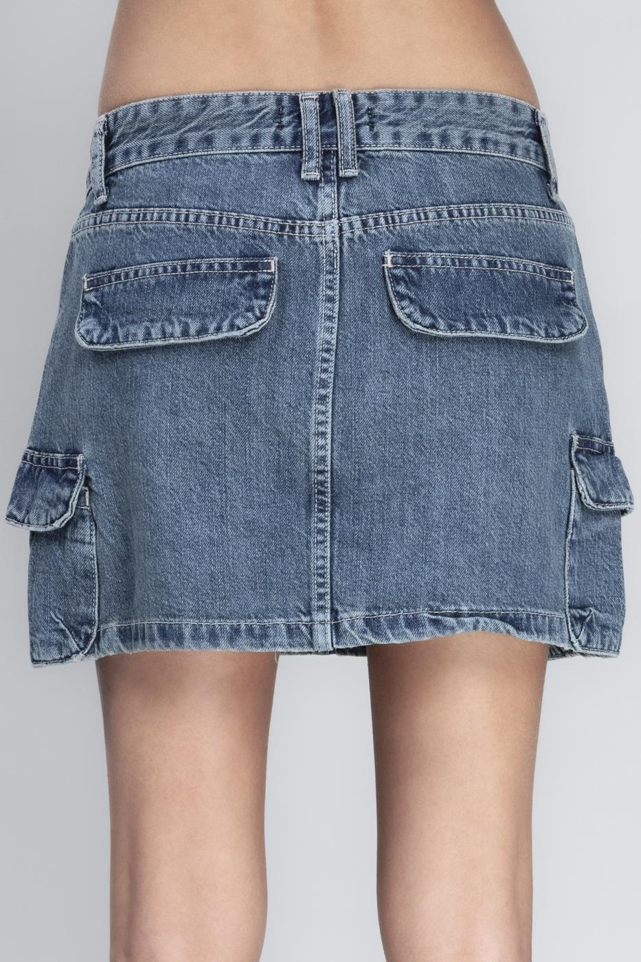 Denim Cargo Skirt
