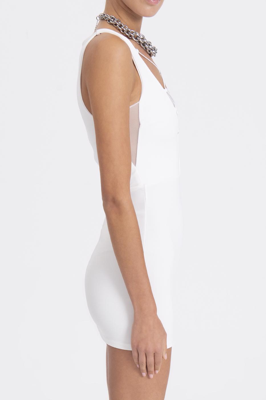 Plunging neckline mini dress