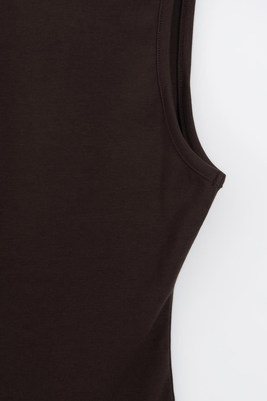 Deep V-Neck Sleeveless Bodysuit Brown