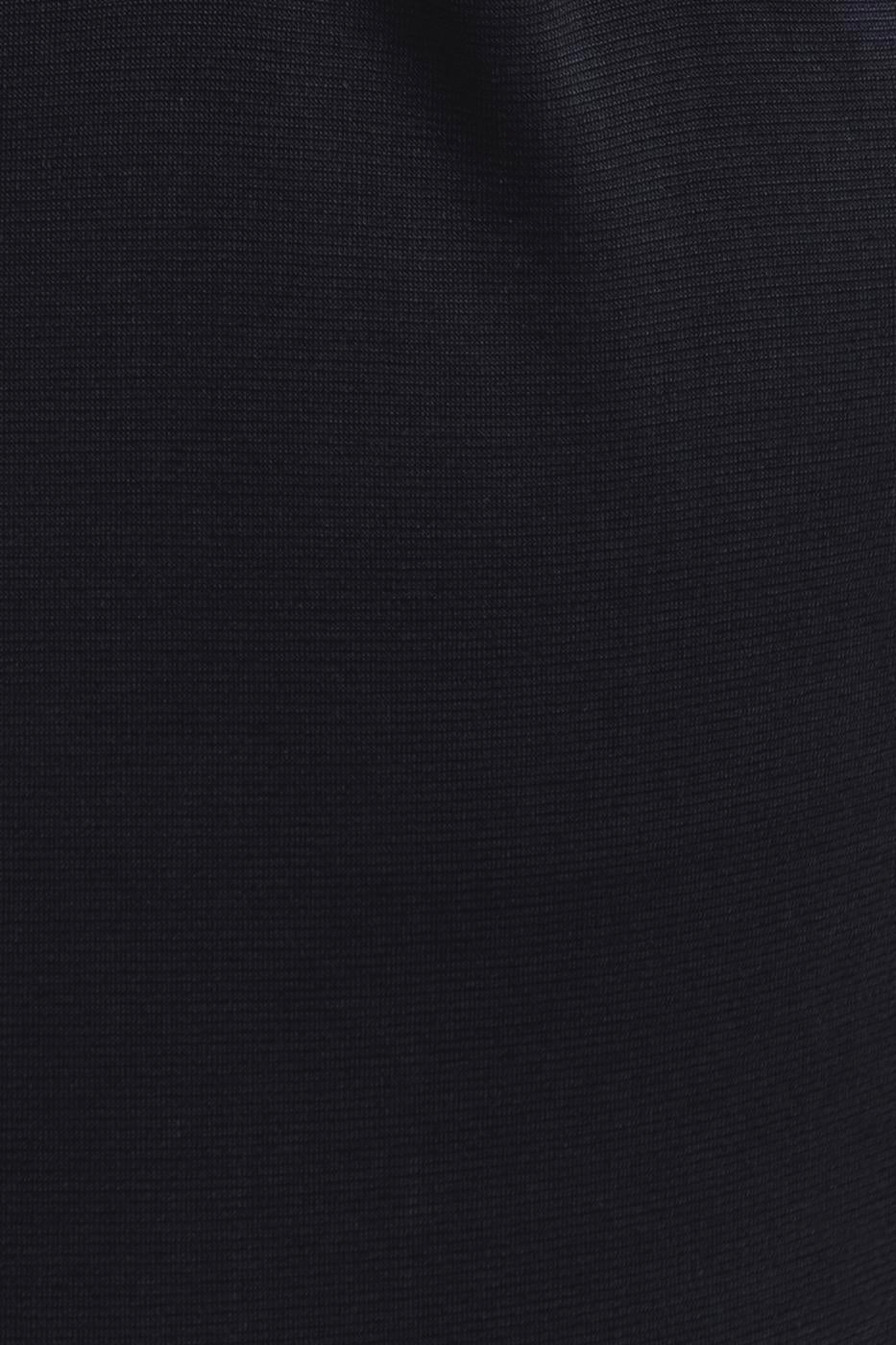 Deep Neck Decolette Midi Pencil Dress Black