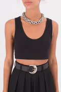 Deep Neck Top Black