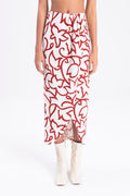 Midi skirt with deep slit