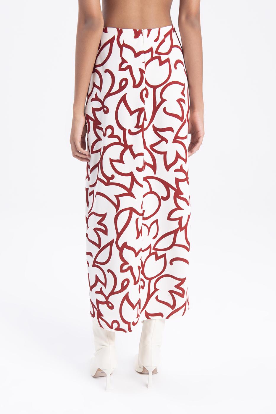 Midi skirt with deep slit