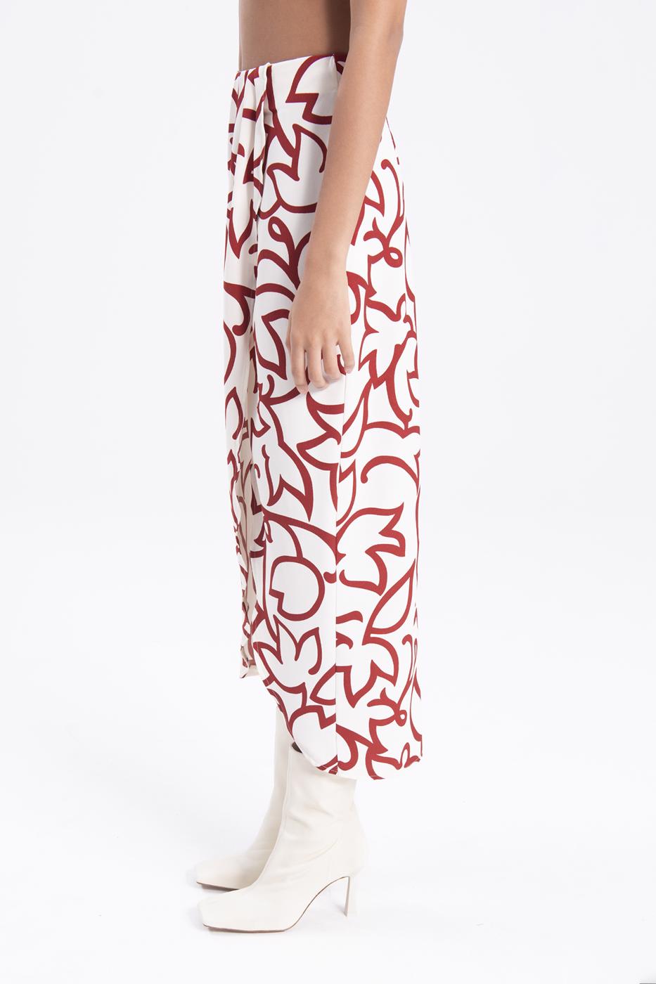Midi skirt with deep slit