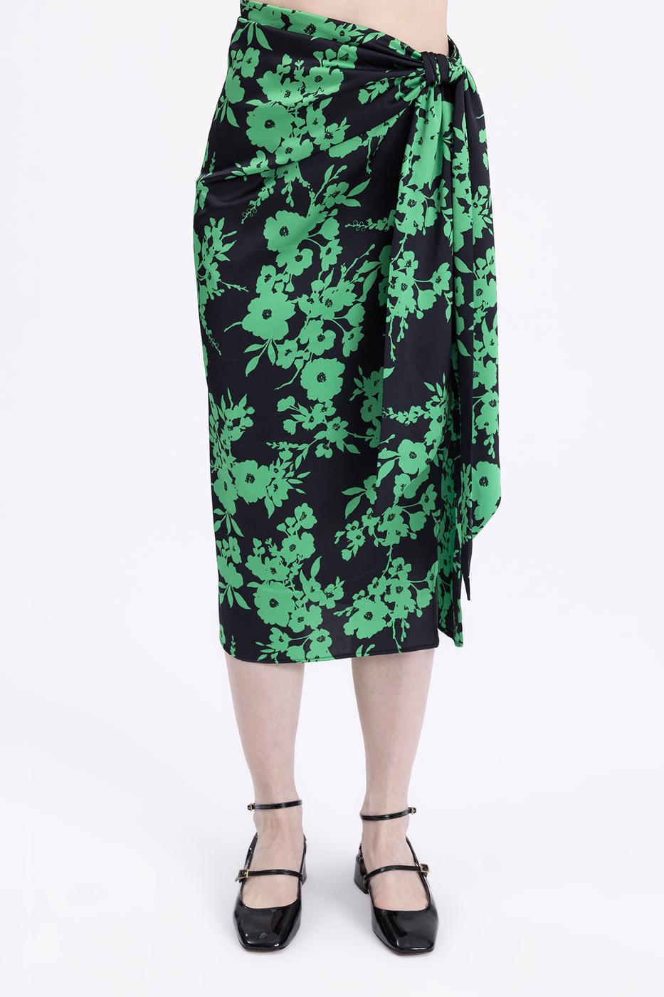 Midi skirt with deep slit