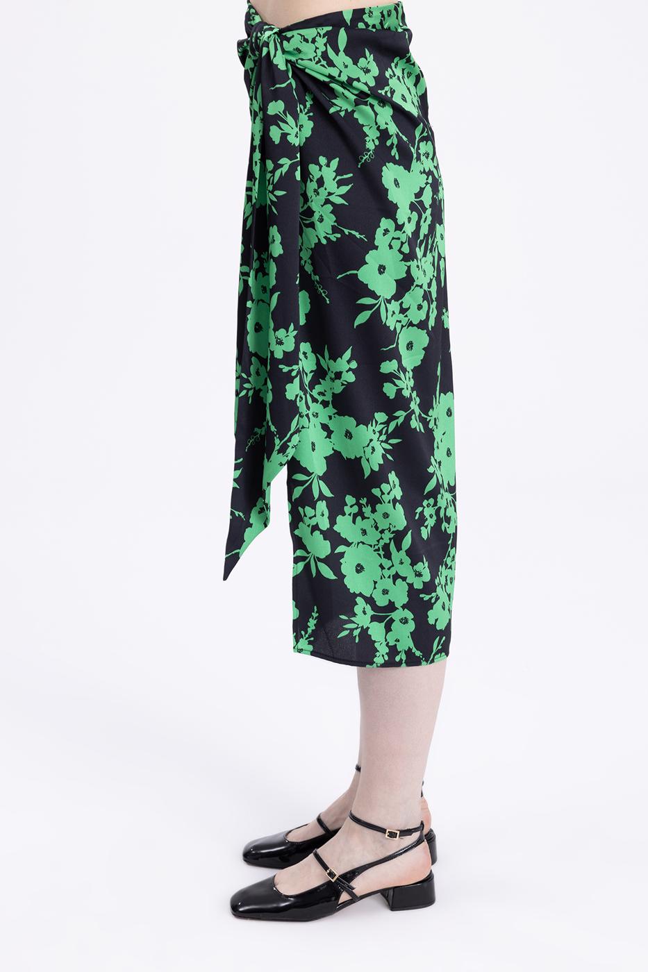 Midi skirt with deep slit