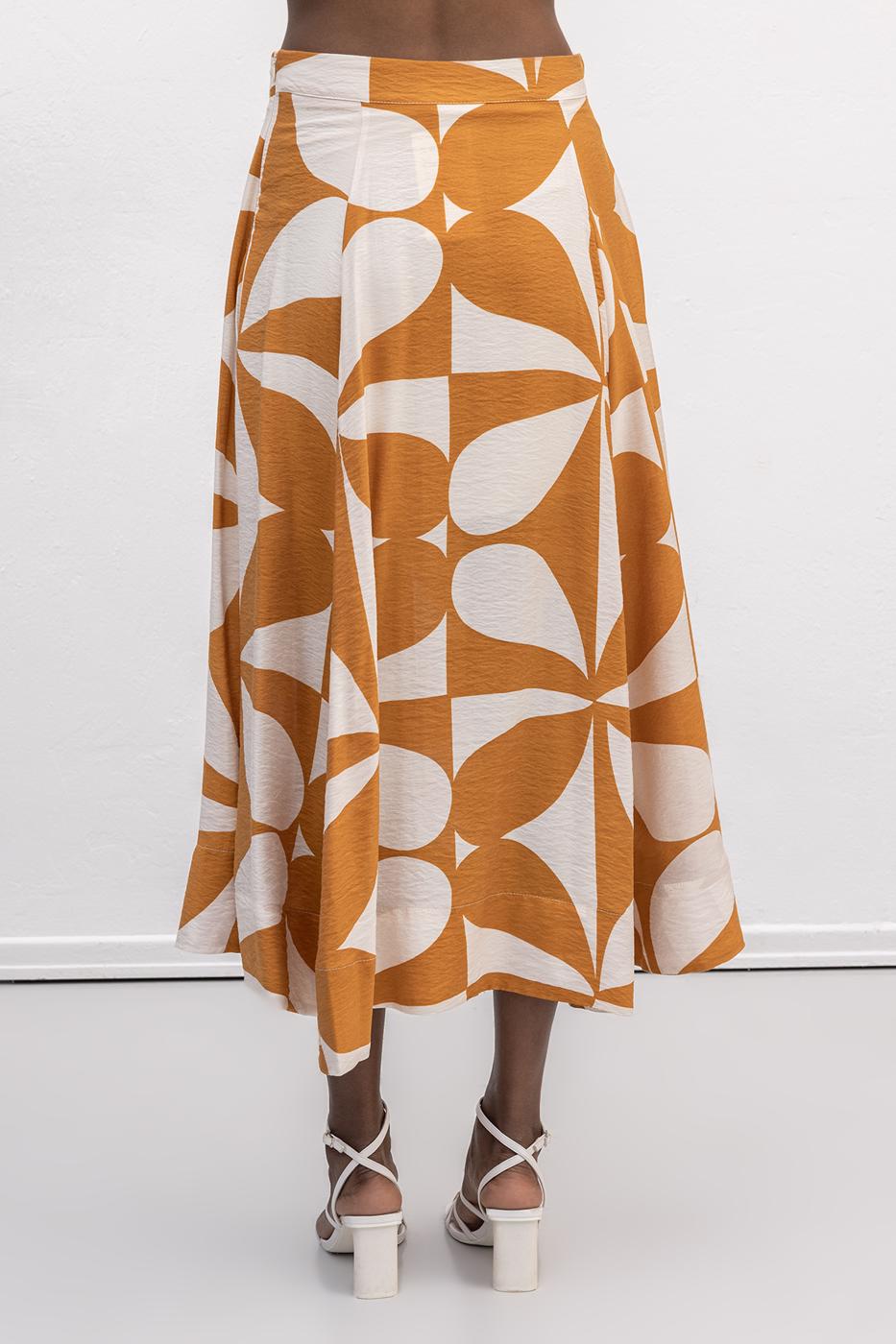 Patterned Midi Skirt Mıxed