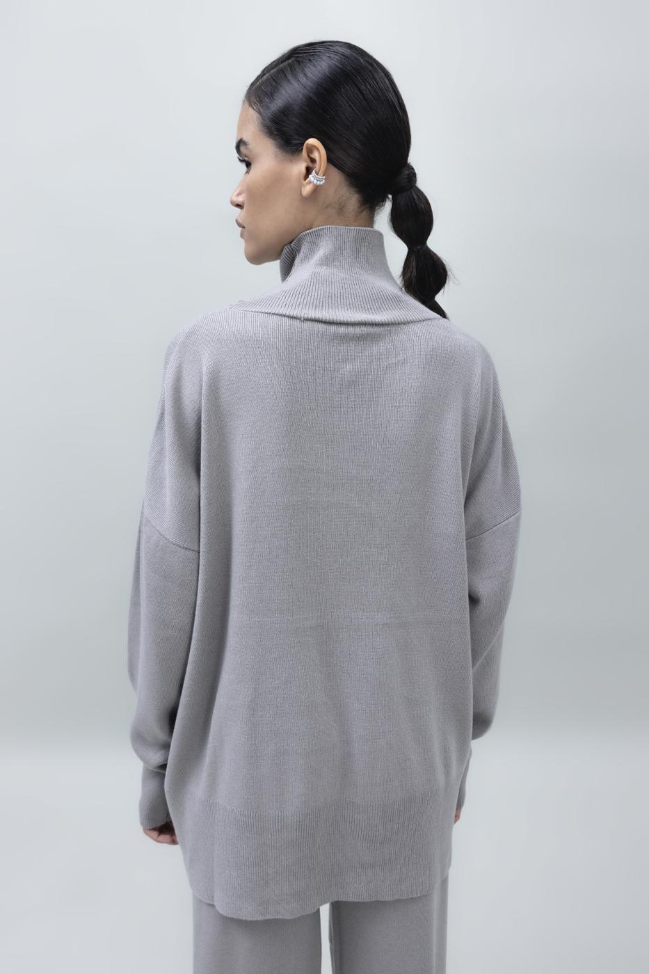 Loose Fit Turtle Neck Knit Pullover
