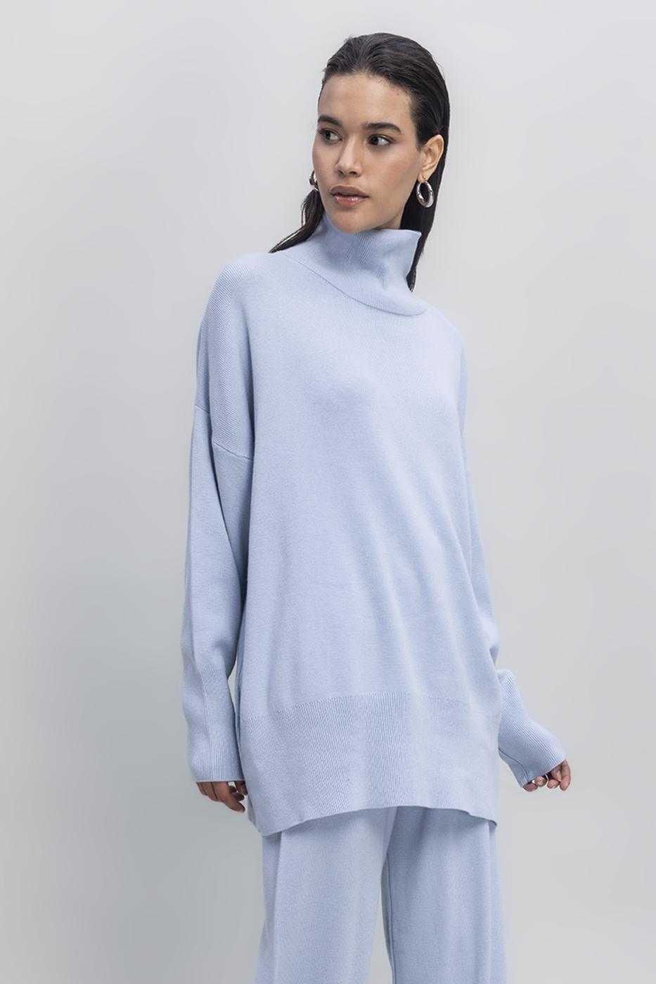 Loose Fit Turtle Neck Knit Pullover
