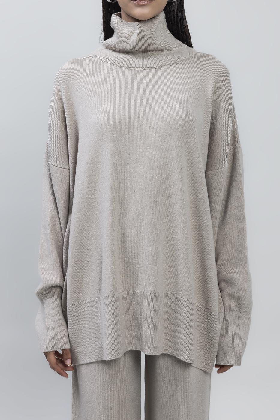 Loose Fit Turtle Neck Knit Pullover