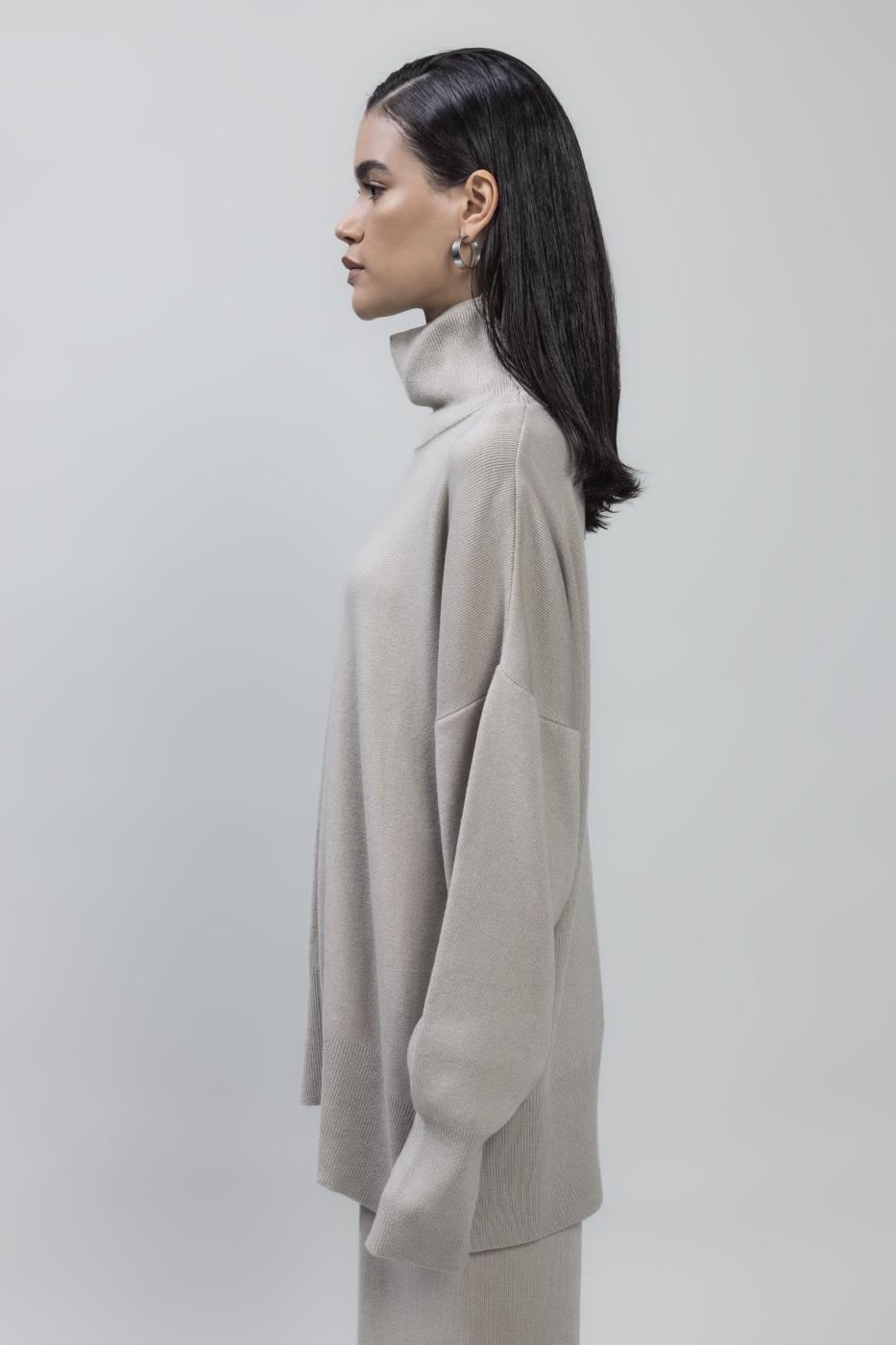 Loose Fit Turtle Neck Knit Pullover