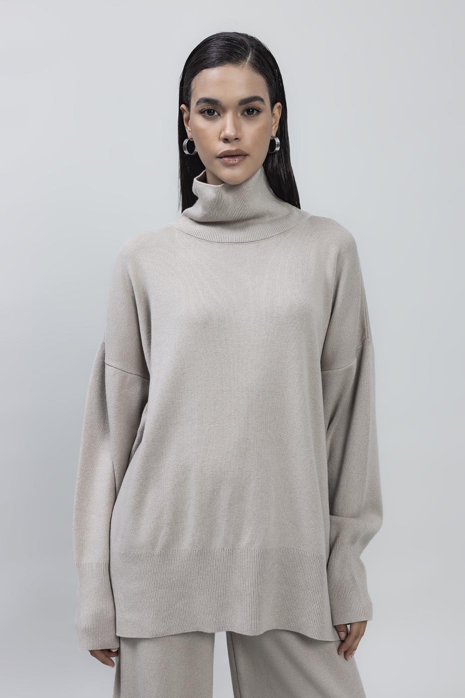 Loose Fit Turtle Neck Knit Pullover