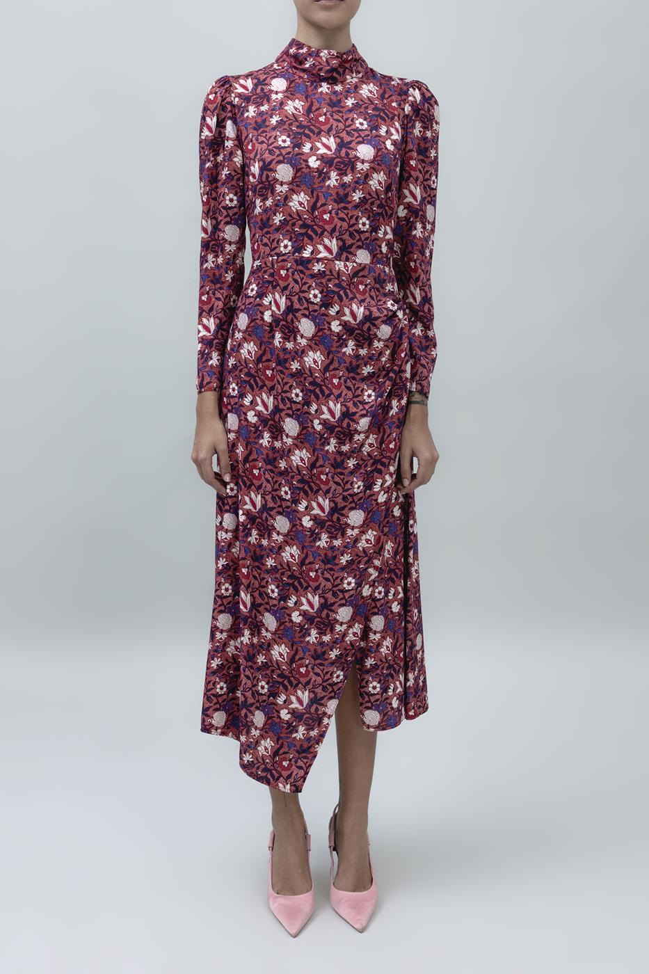 High Neck Detailed Midi Dress