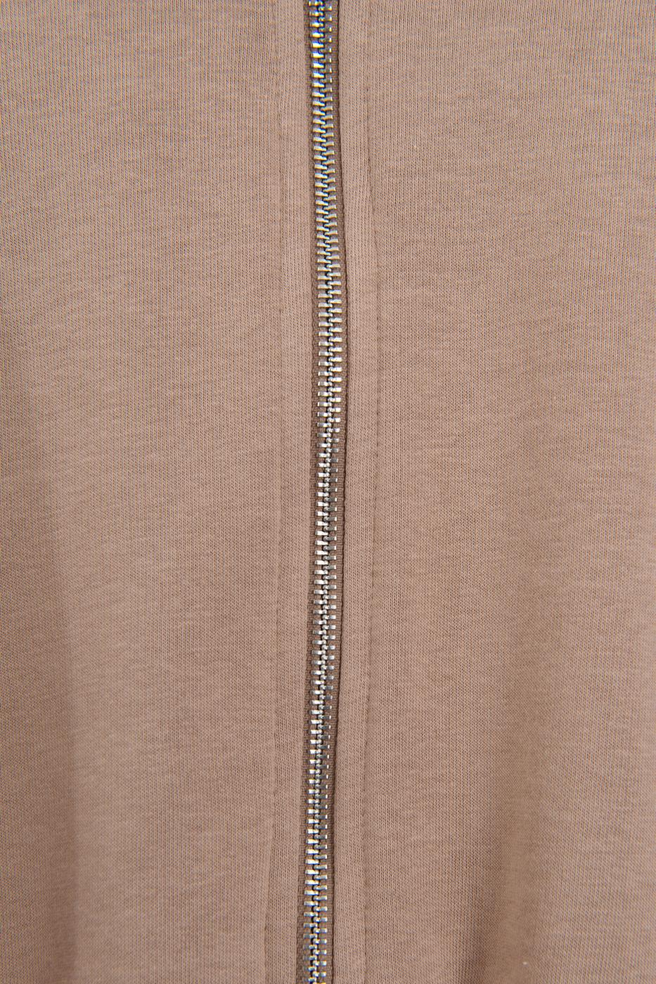 High-Neck Crop Sweatshirt Beige