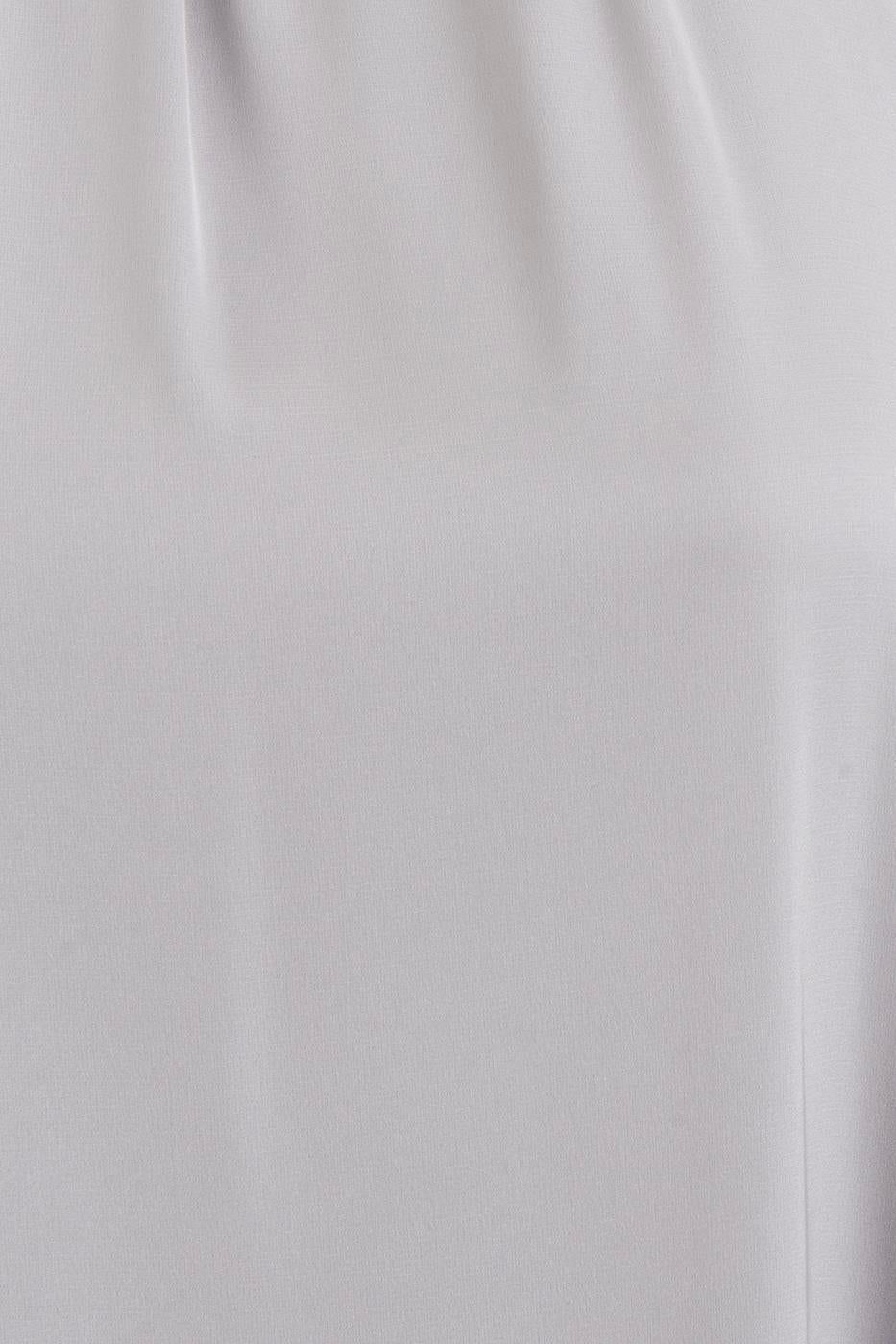 High Collar Oversize Satin Midi Dress Grey
