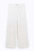 Textured Wide-Leg Pants White