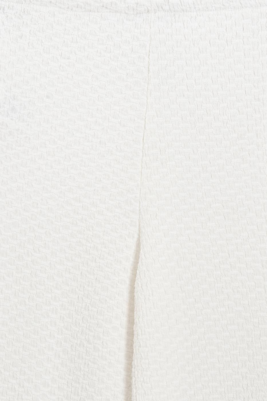 Textured Wide-Leg Pants White