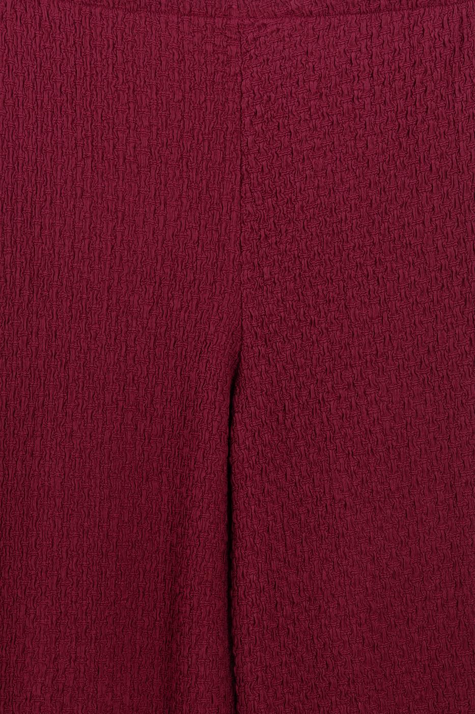Textured Wide-Leg Pants Burgundy