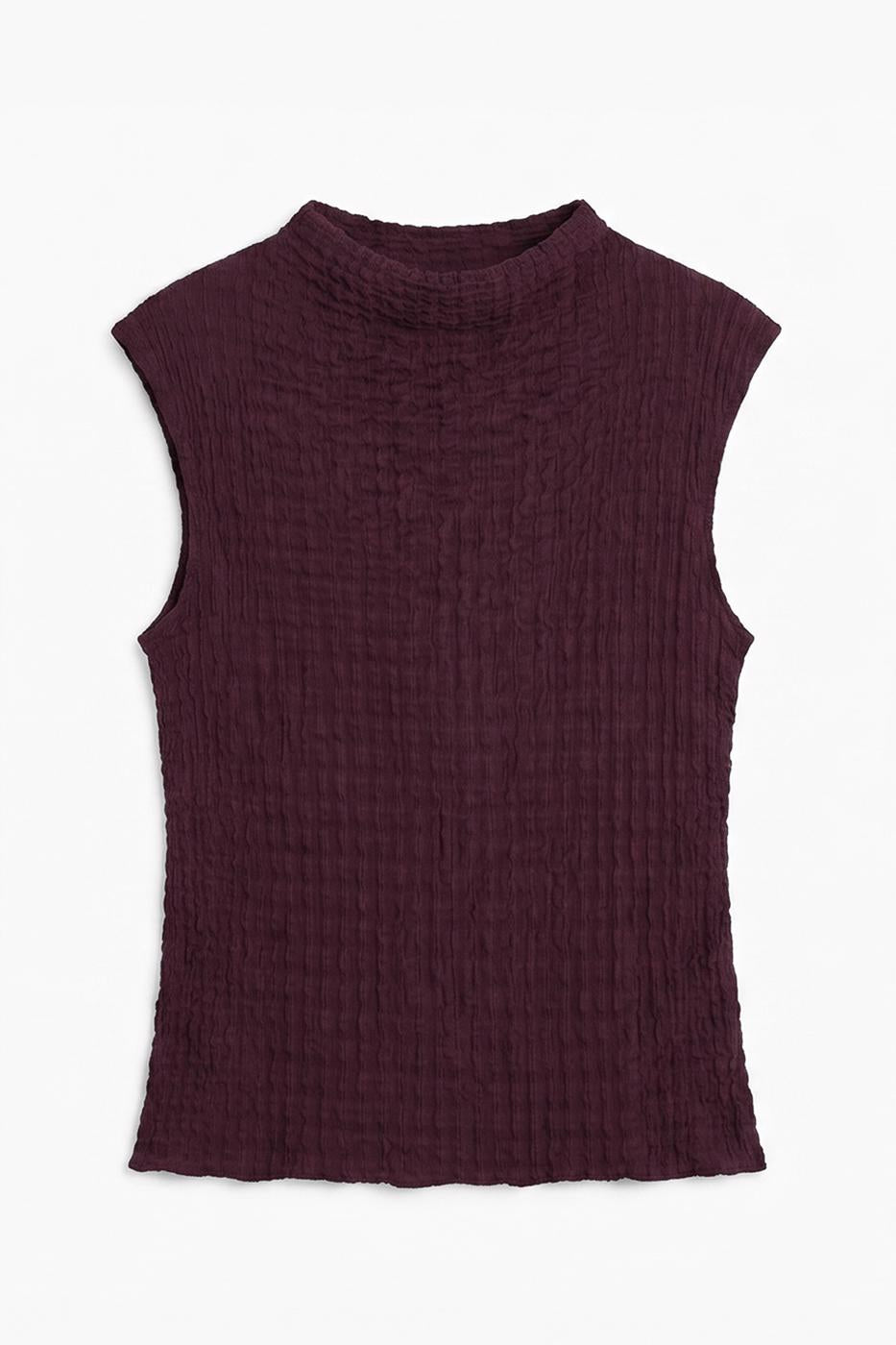 Textured Blouse Burgundy