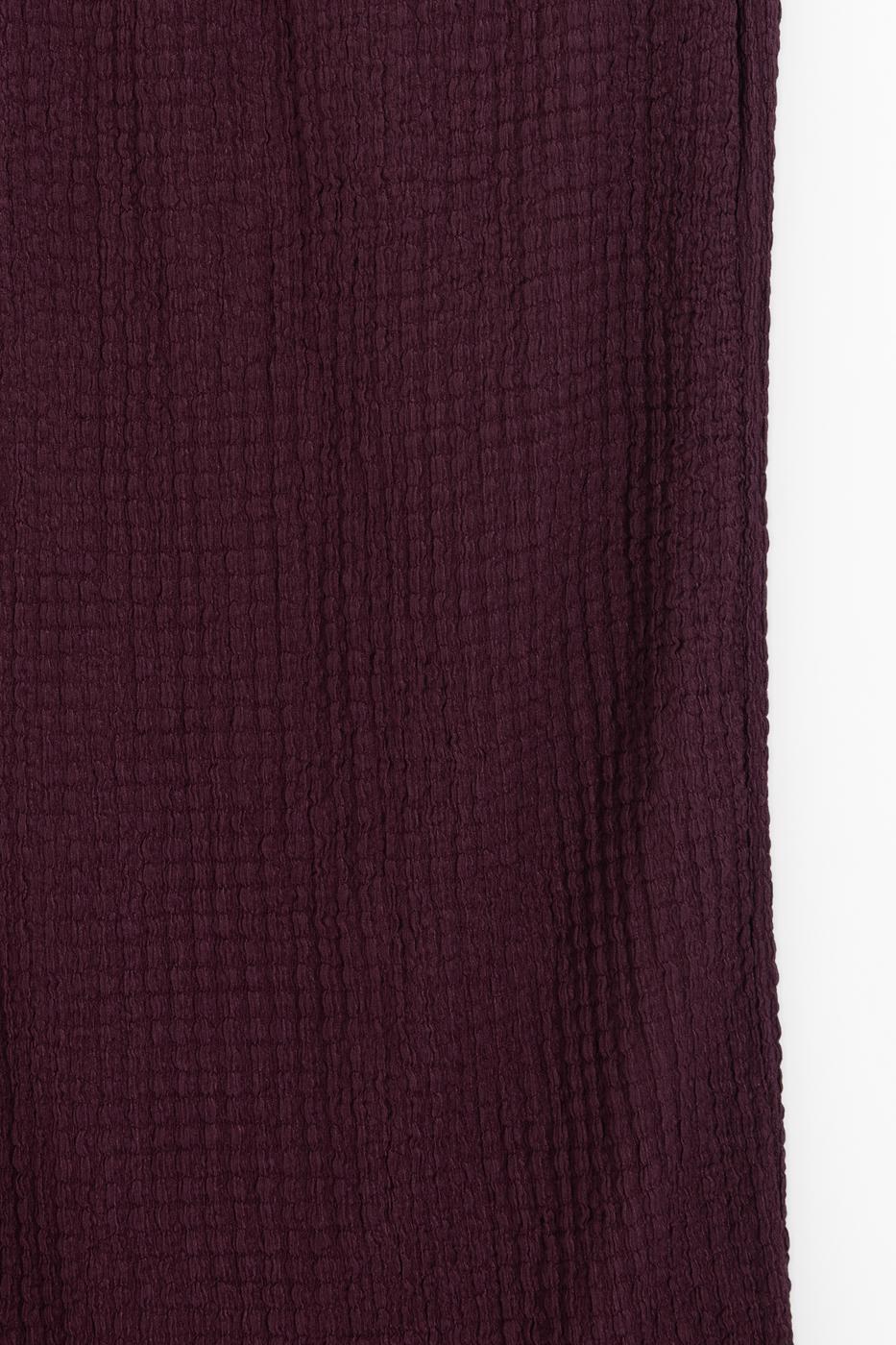 Textured Slim-Fitting Midi Skirt Burgundy