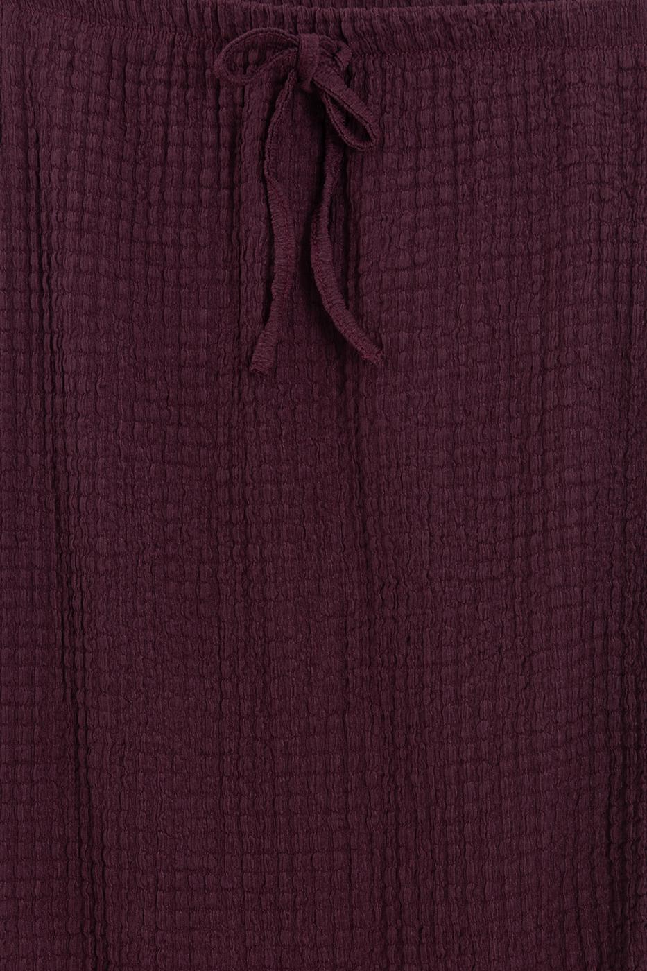 Textured Slim-Fitting Midi Skirt Burgundy