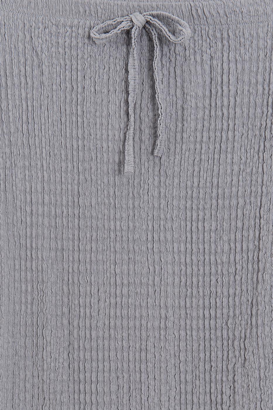 Textured Slim-Fitting Midi Skirt Grey