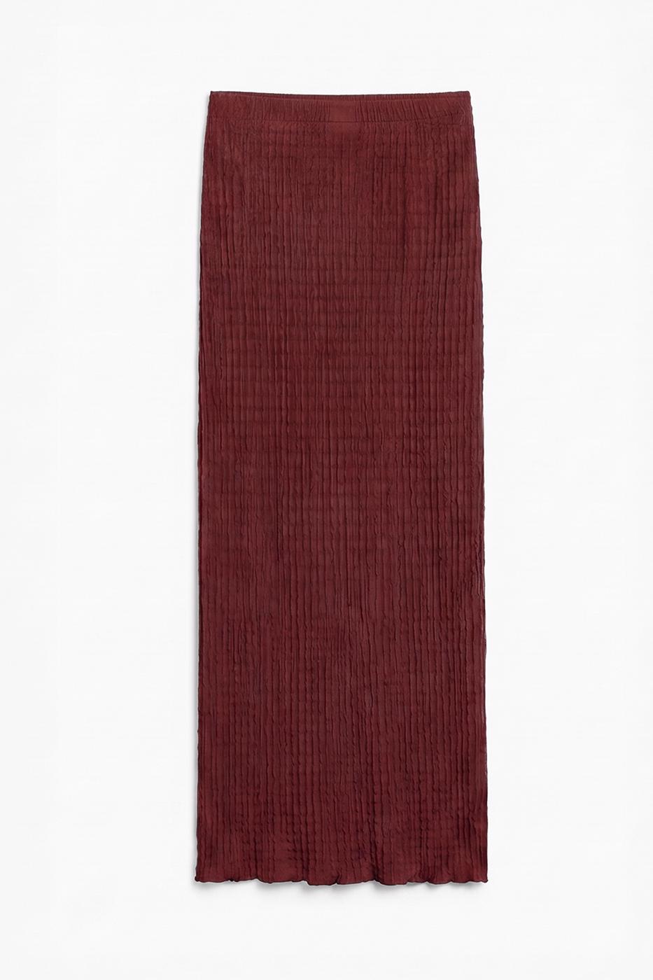Textured Slim-Fitting Midi Skirt Tile
