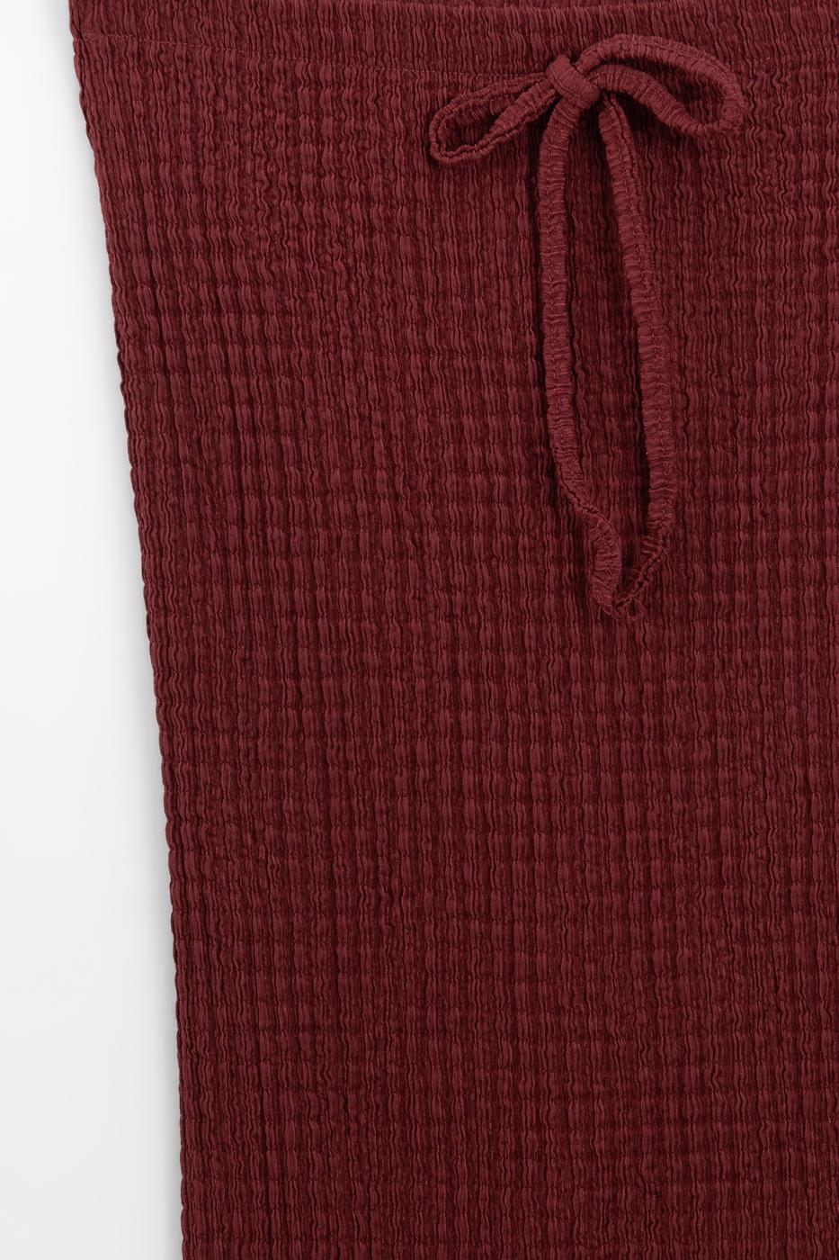 Textured Slim-Fitting Midi Skirt Tile