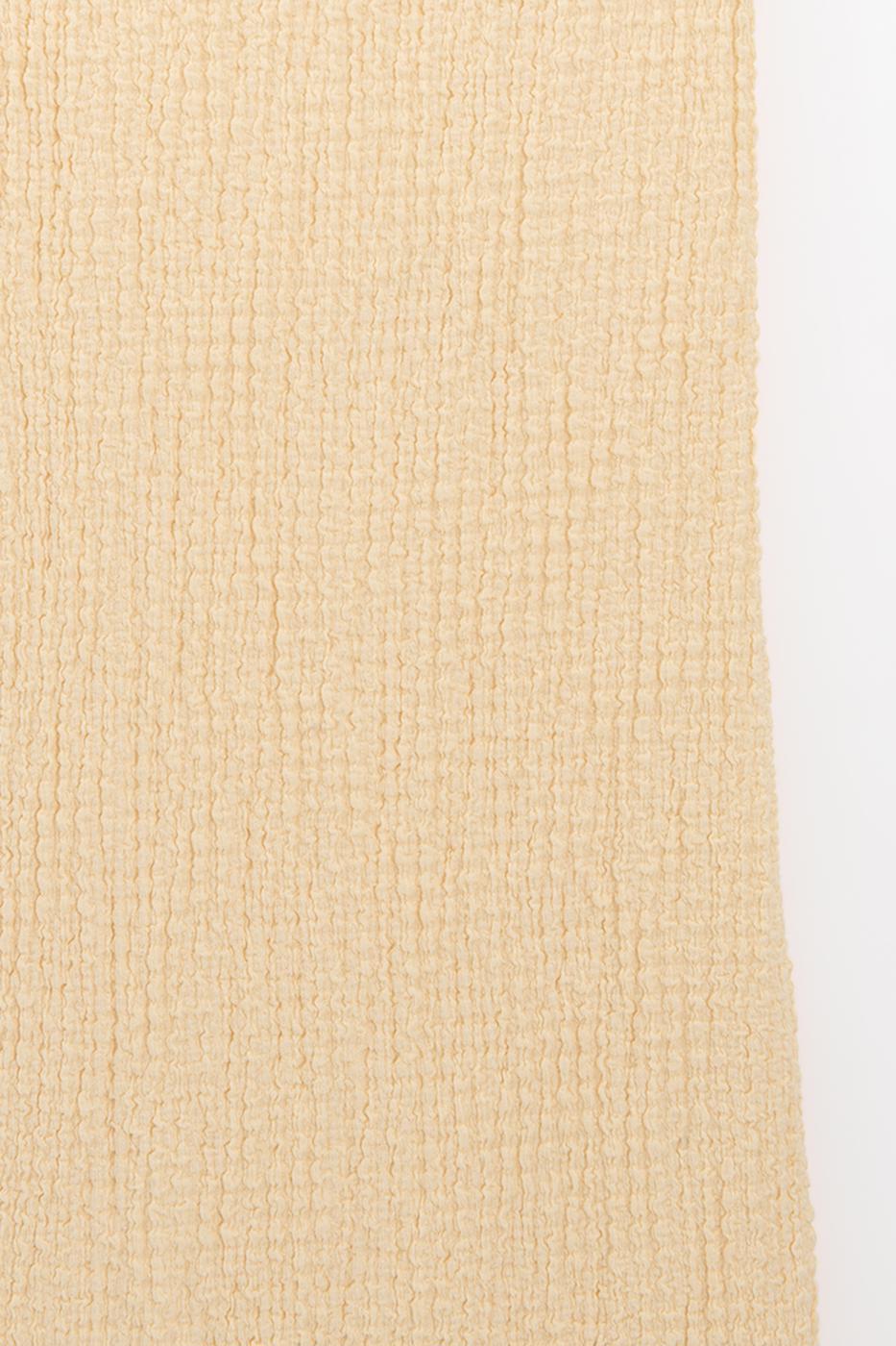 Textured Slim-Fitting Midi Skirt Yellow