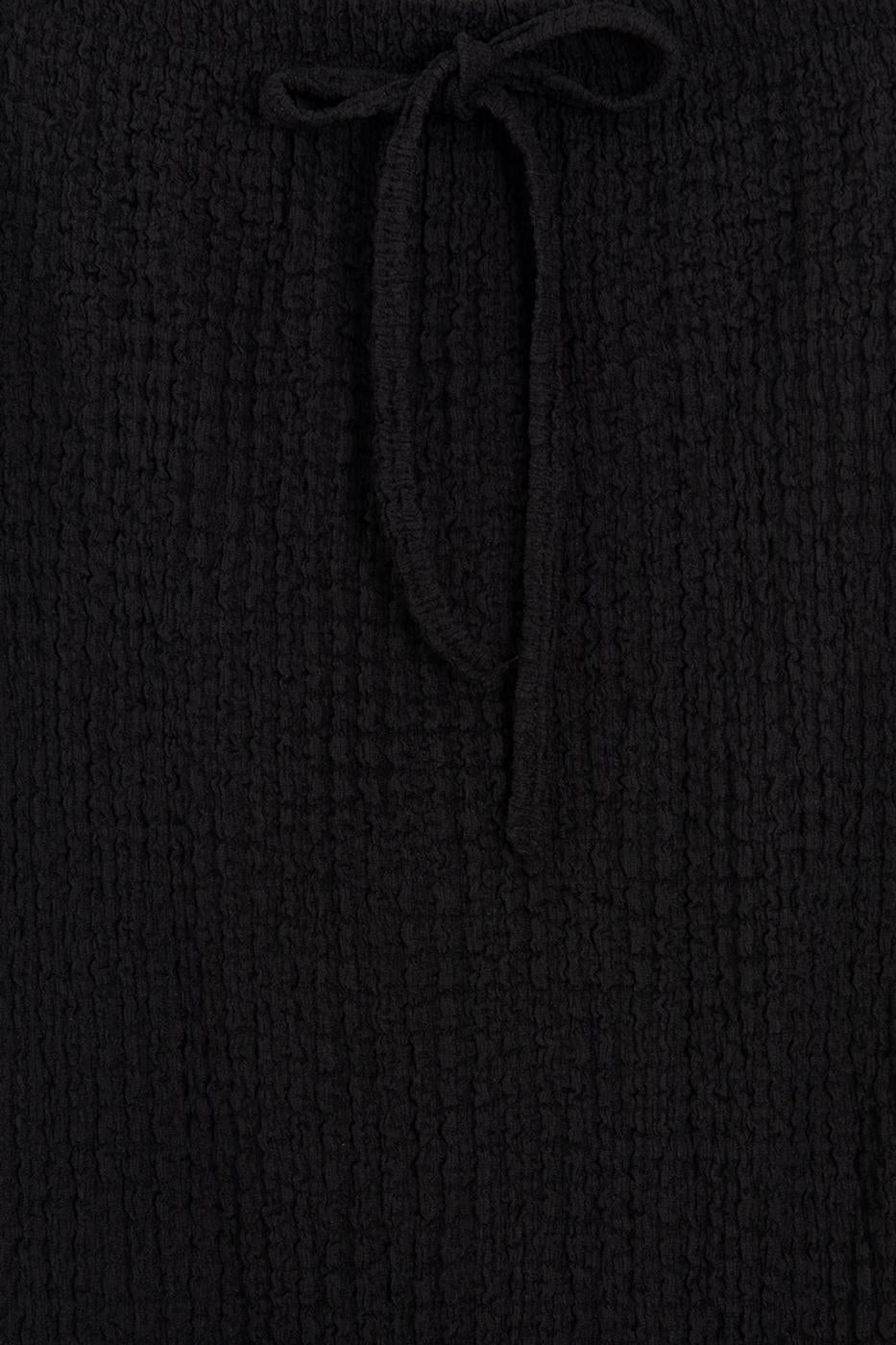 Textured Slim-Fitting Midi Skirt Black