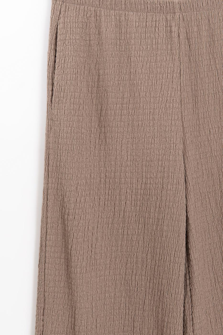 Textured Straight Cut Trousers Mink