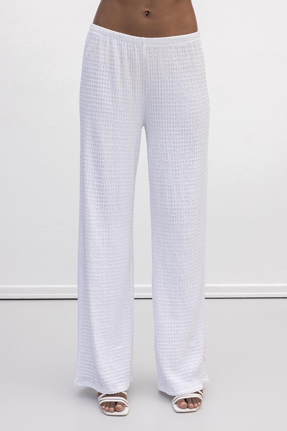 Textured Trousers White